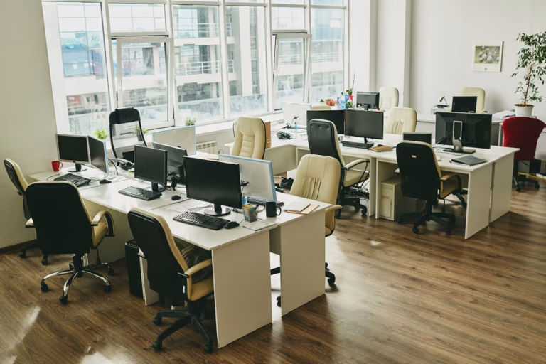 Nobody in modern office